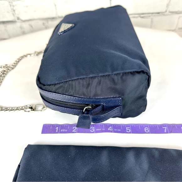 Prada Nylon Navy Blue crossbody or bum bag pouch with chain and dust bag - Picture 15 of 15